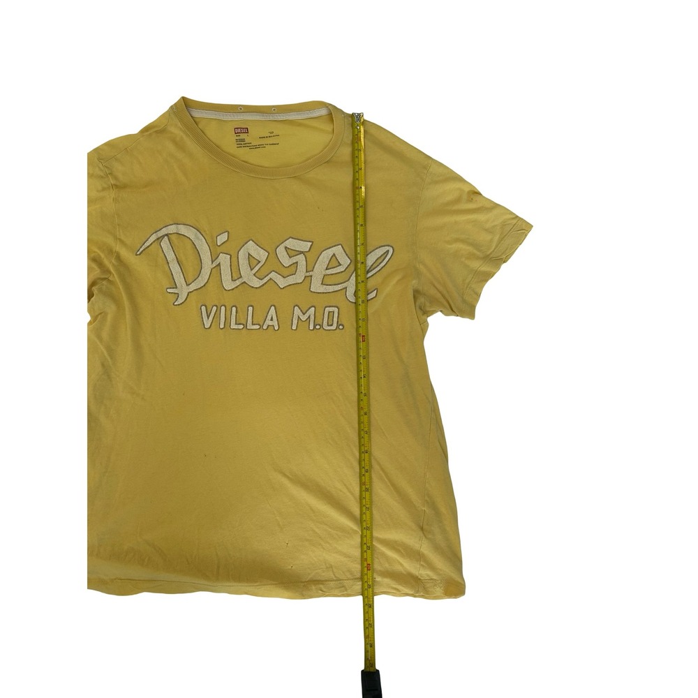 Diesel Villa M.O. Graphic T-Shirt Yellow Cotton Crewneck Short Sleeve Large - Picture 4 of 9